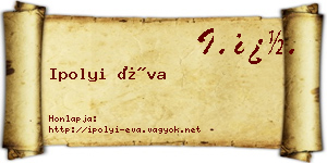 Ipolyi Éva névjegykártya